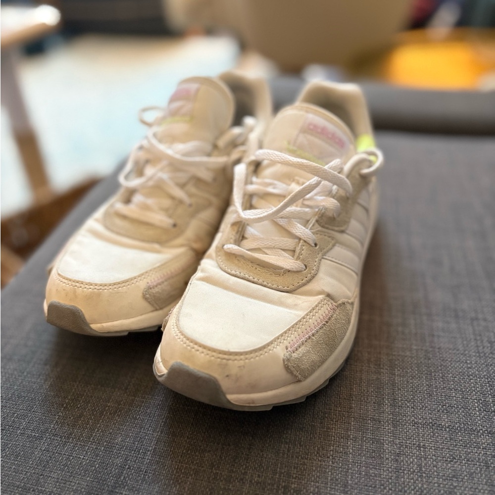 Adidas Cream and White Sneakers